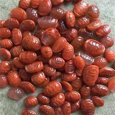 DIY аксессуары 天然川料南红玛瑙富甲一方背云 柿子红火焰纹龟壳diy配饰挂件69