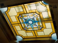 Индивидуальное потолок крыльца Тиффани, инкрустация цветной церковью, стекло, европейская, дверь и экраны с окнами