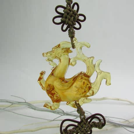 琉璃工艺品高档汽车挂饰车用挂件吊饰礼品平安祝福--东方青龙