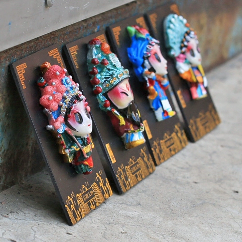 Creative Q Версия Peking Opera Holrigrator Sticker Sticker Magnetic Post Пекин отмечает обучение в китайском стиле за рубежом, чтобы отправить иностранцев