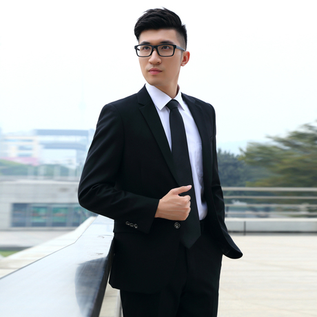 职业装男西服上班面试男士韩版套装大码修身结婚正装男套装