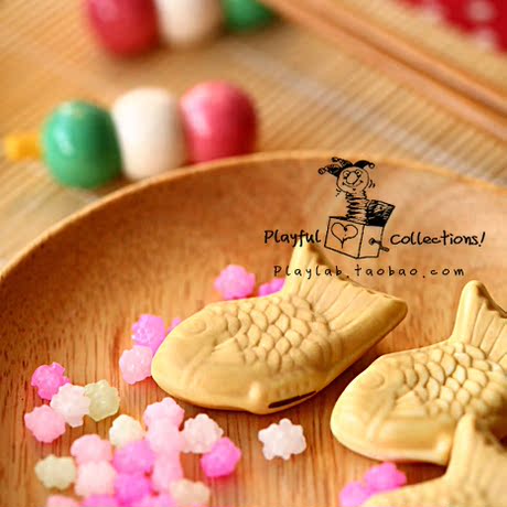 猫老师最爱的和果子~和风杂货zakka 鲷鱼烧 三色团子 陶制筷子架