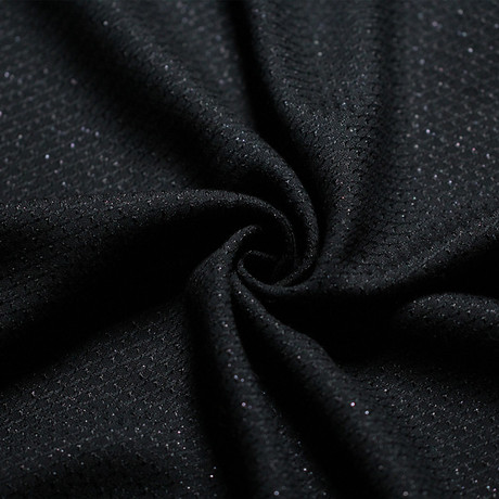 纯黑色方块肌理垂坠飘逸50%棉高光泽顺滑亲肤亮丝阔腿裤布料面料