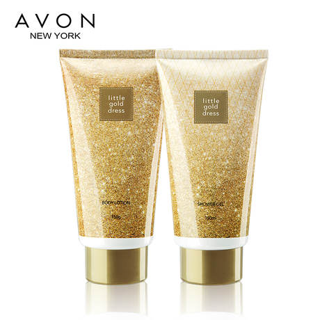 avon/雅芳小金裙香体乳150g 沐浴露150ml 闪耀套装