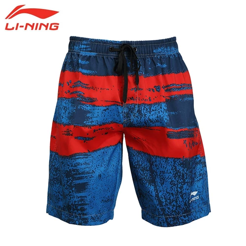 Li Ning, мужские летние пляжные быстросохнущие штаны, шорты для отдыха, оверсайз, большой размер
