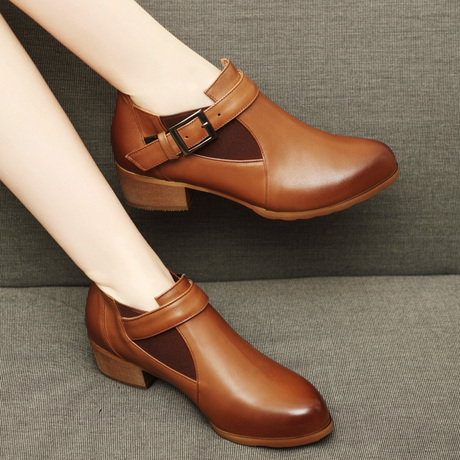 【大码女鞋】_粗跟女皮鞋图片_牛皮女单鞋价格_搭配分享 - 爱逛街