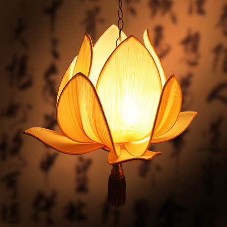 荷花布艺吊灯