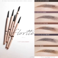Flortte, плавный двусторонний водостойкий карандаш для бровей
