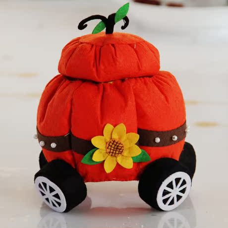 鑫晴 免裁剪不织布材料包 手工diy布艺南瓜车置物盒1195