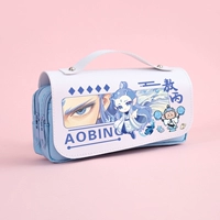 Пенал из искусственной кожи синий и белый Ao Bing 02C