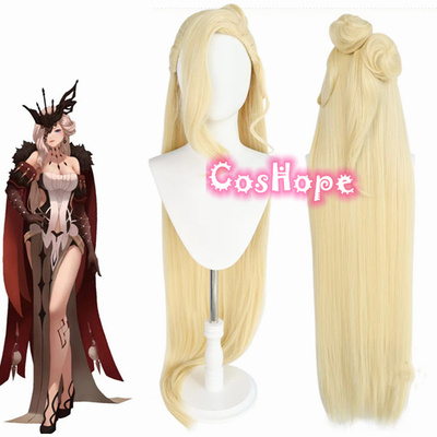 taobao agent COSHOPE LA SIGNORA original 120 cm long gold wig COS high -temperature silk shape