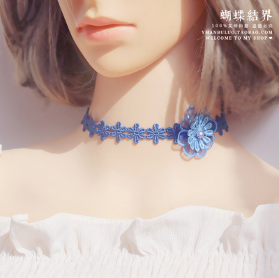 taobao agent Blue short necklace and bracelet, accessories, 2022 collection, floral print, for bridesmaid