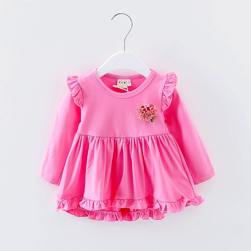 Платье на младенца, юбка, осенний хлопковый детский наряд маленькой принцессы, в западном стиле, 1-3 лет, в корейском стиле
