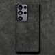 Textured Matte Black Minimalist Suede Microfiber Phone Case for Galaxy S25, S25+, and S25 Ultra