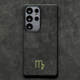 Textured Matte Black Minimalist Suede Microfiber Phone Case for Galaxy S25, S25+, and S25 Ultra