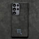 Textured Matte Black Minimalist Suede Microfiber Phone Case for Galaxy S25, S25+, and S25 Ultra