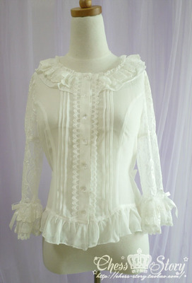 taobao agent [Le Jardin de Versailles] Versailles Courtyard series lace mid -sleeved shirt spot