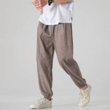 Тонкие шелковые осенние штаны, из хлопка и льна