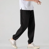 Тонкие шелковые осенние штаны, из хлопка и льна