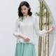 Phụ nữ Hanfu phiên bản cải tiến mùa hè của áo khoác sườn xám ngắn Phù hợp với Tang phù hợp với phong cách Trung Quốc trang phục phụ nữ Trung Quốc áo thun thêu phong cách dân tộc - Áo phông