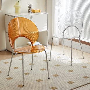 家庭用アクリルレトロシェルチェアB&amp;Bホテルコーヒーダイニングチェアシンプルな背もたれデザイナーアート透明椅子