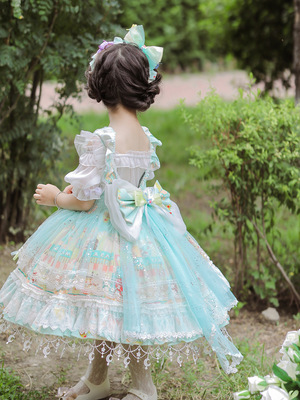 taobao agent Chiffon children's clothing with children and girls white inner short -sleeved lolita Lolita Lolita Lolita