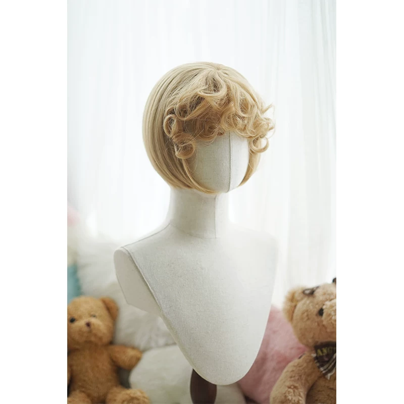 [Королевский чай воды] Lolita тигровий рот держит двойной хвост римские скрученные волосы карамельный коричневый солодовый золотистый лен