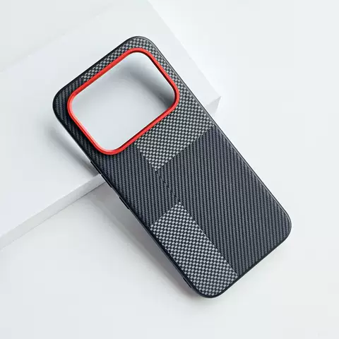 Carbon Fiber Red Camera Accent Minimalist Phone Case for Nothing Phone 4a, 4a Pro