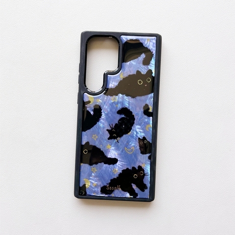 Cherub Black Cat Lemon Art Illustration Samsung Phone Case