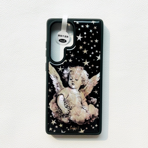 Cherub Black Cat Lemon Art Illustration Samsung Phone Case