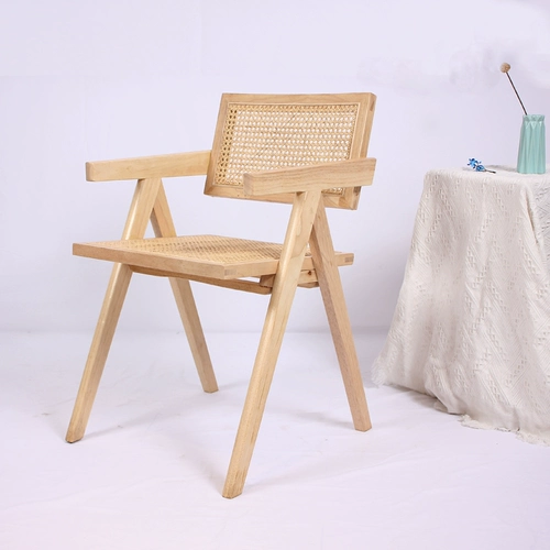 Changdigar PJ Rattan Chair Nordic Real Wood Simple Retro Back Стул Дома