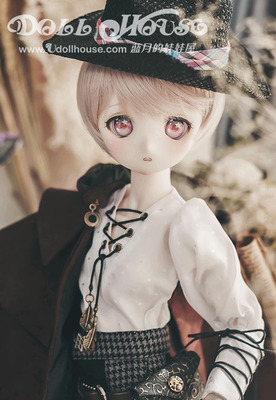 taobao agent [Blue Moon's Doll House] [181020] 4 -point hunter small brown hat set can be worn through MDD MSD giant baby baby clothes