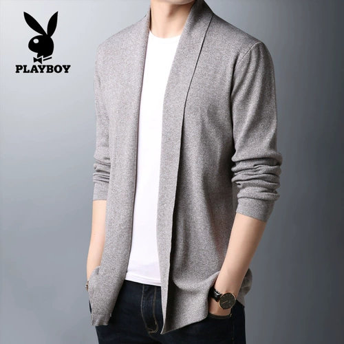 Playboy, трикотажный свитер, кардиган, куртка, демисезонная утепленный лонгслив, в корейском стиле, оверсайз