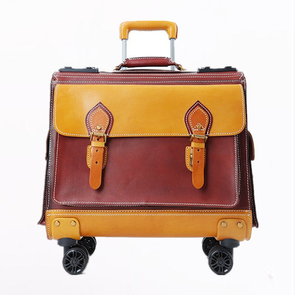 Оригинальный кожаный вместительный и большой чемодан, универсальный ноутбук, из натуральной кожи