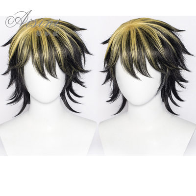 taobao agent Tokyo Avengers Yu Palace, a tiger cos cos wig Rebirth, yellow and black stitching anti -war