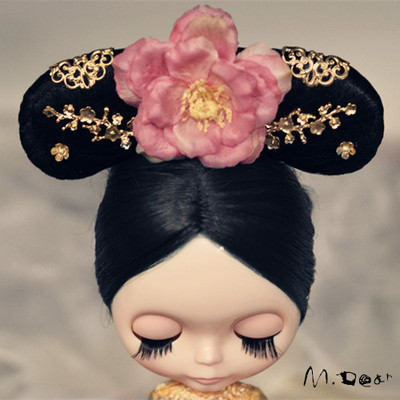 taobao agent Blythe Xiaoyu Ancient Fitting Mini Baby Use the headgear flag of two head products \ material bag