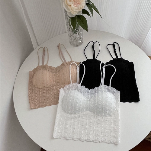 Кружевная летняя майка топ, нижнее белье, топ с чашечками, топ без лямок, бюстгальтер-топ, красивая спина