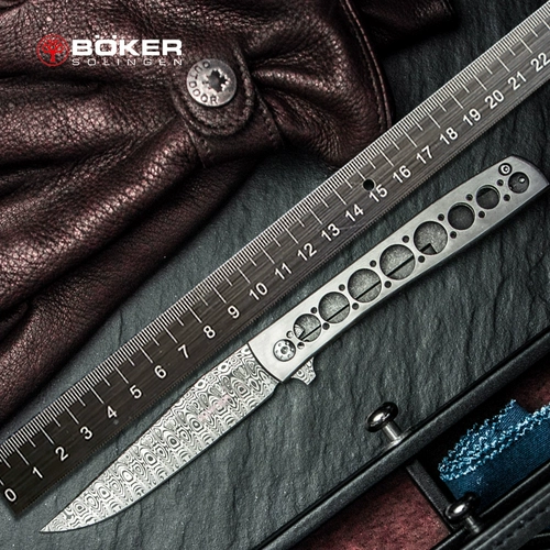 Импортированный из Германии Boker Boker порошок из дамасской стали, острый складной нож, портативный уличный нож высокой твердости