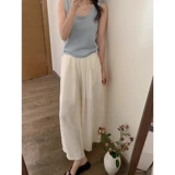 Тонкие летние штаны, из хлопка и льна, свободный прямой крой, защита от солнца