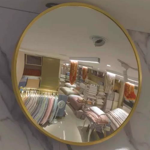 Выпуклое зеркало для супермаркета, широкоугольное зеркало, акриловый отражатель, декоративный уголок для супермаркета, фэн-шуй, золотая алюминиевая рама