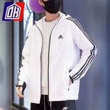 Adidas, мужская куртка, весенняя легкая и тонкая толстовка с капюшоном, ветрозащитный спортивный плащ, коллекция 2021, для бега