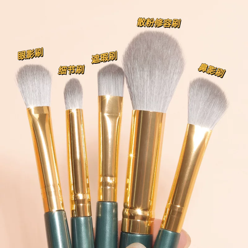 Brush, eye shadow, foundation, soft face blush, full set