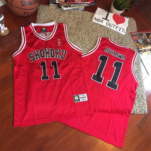 Подлинная оригинальная коробка вышита Dunk Master Xiangbei № 11 Rukawa Feng Баскетбольный баскетбольный баскетбольный жилет команда команда