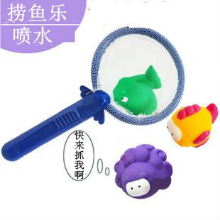 捞鱼乐 网抄+3条鱼 儿童洗澡钓鱼类玩具 宝宝戏水玩具 Изображение 1