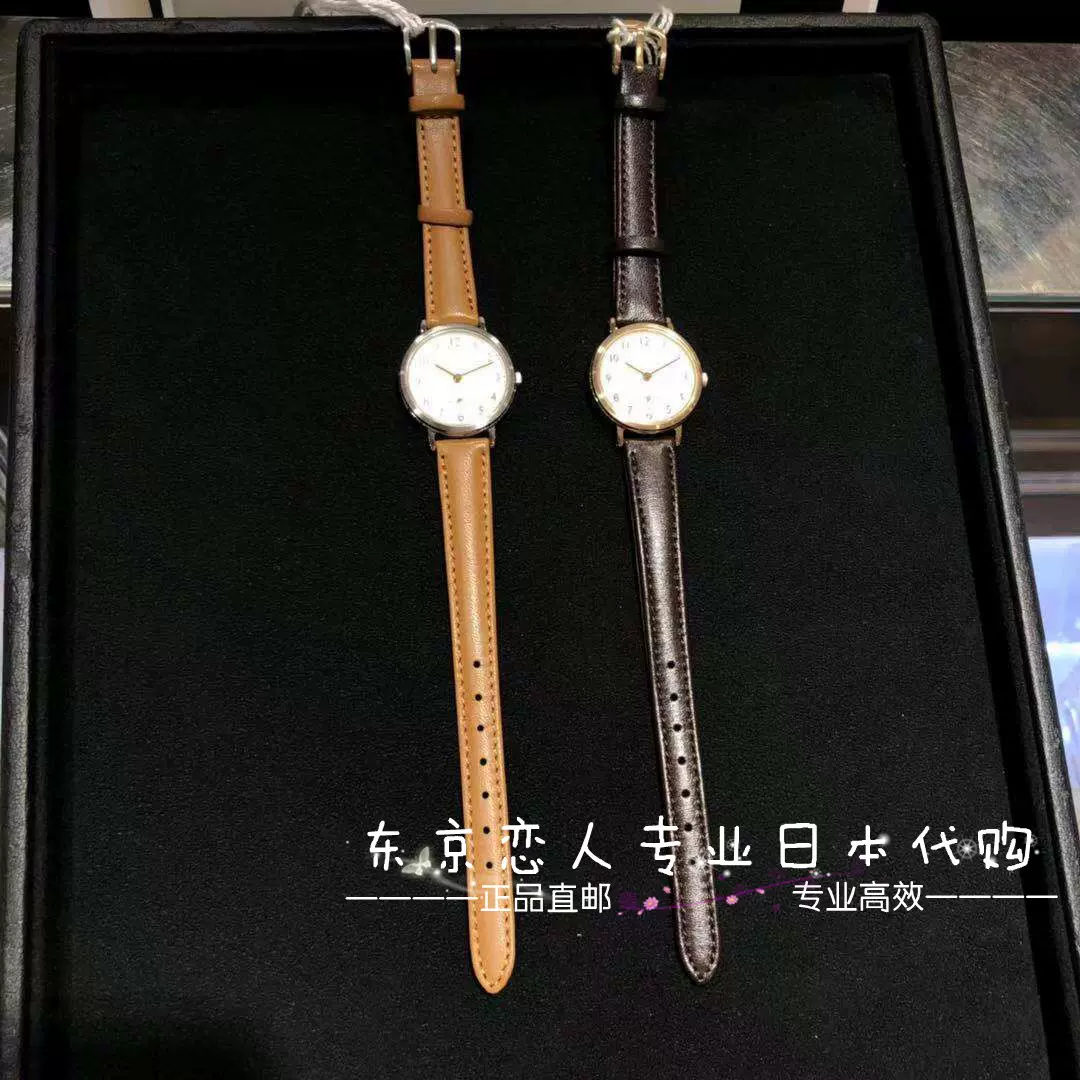 日本代购MARGARET HOWELL SQUARE  LEATHER STRAP方盘皮带手表