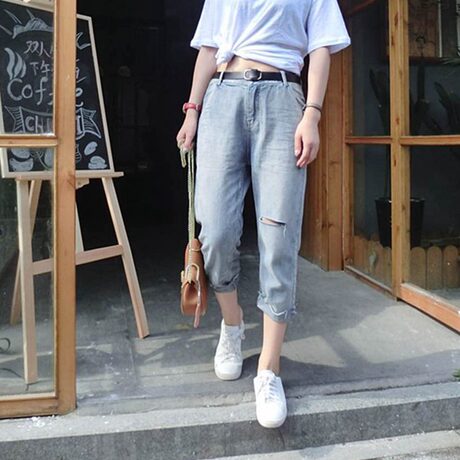 【正品牛仔垮裤】_潮牛仔垮裤图片_牛仔潮垮裤价格_搭配分享 - 爱逛街