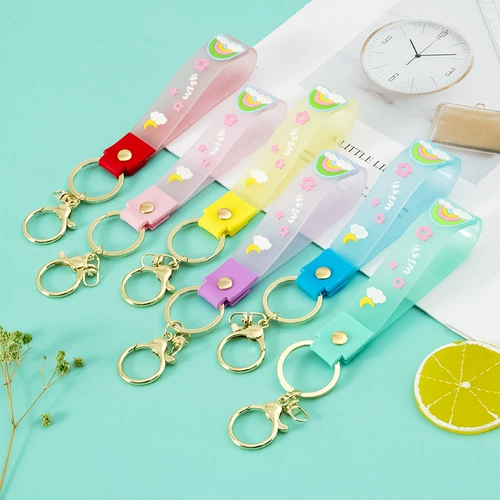Креативная радужная милая подвеска для ключей с застежкой, украшение на сумку для влюбленных, подарок на день рождения