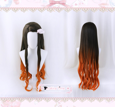 taobao agent [Kirakira Time] Cosplay wigs and ghosts of the blade, the door of the bean dyeing gradient