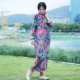 2021 đầu mùa thu phụ nữ cải tiến sườn xám phong cách dân tộc của phụ nữ cotton và lanh dài áo choàng có cúc Áo choàng cổ điển Trung Quốc - Cộng với kích thước quần áo