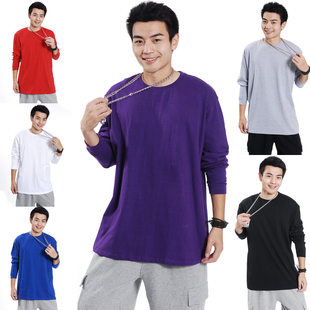 Cotton solid T-shirt for leisure hip-hop style, plus size